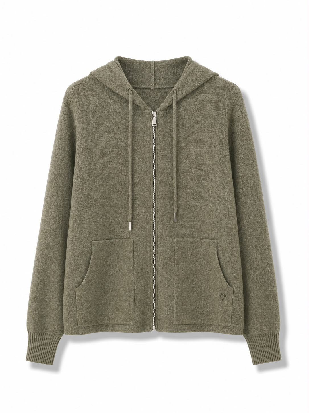 Felpa zip lunga Verde