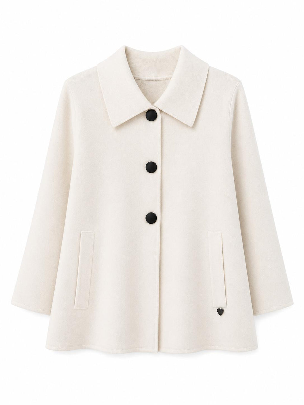 Cardigan colletto polo Panna