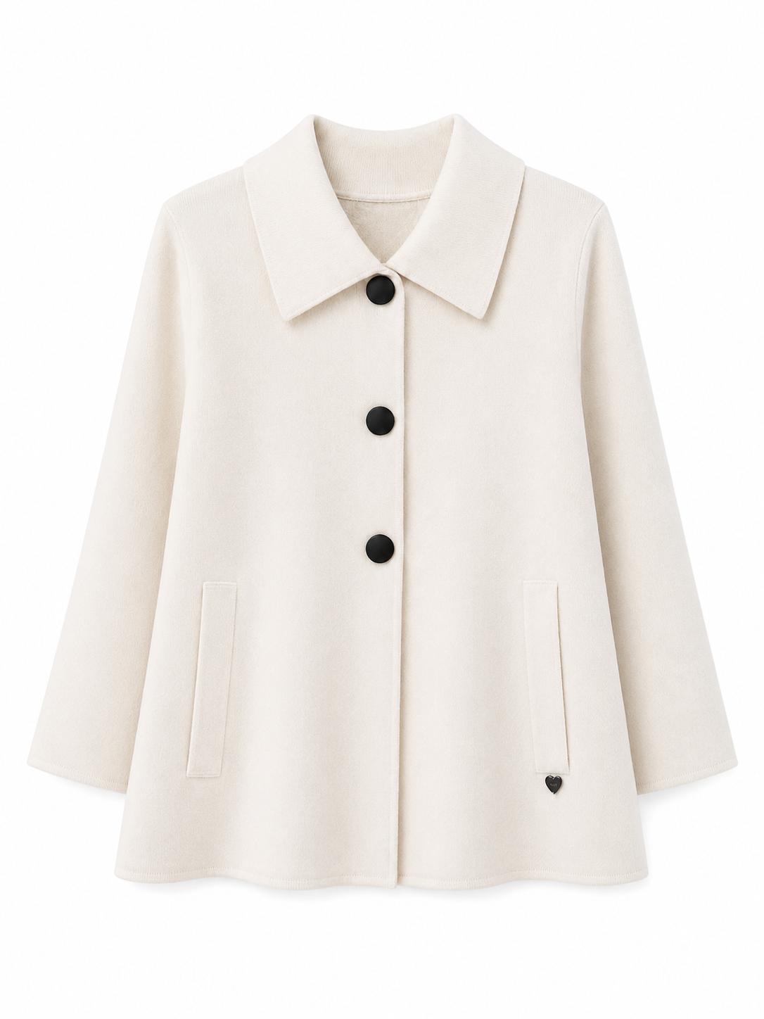 Cardigan colletto polo Panna