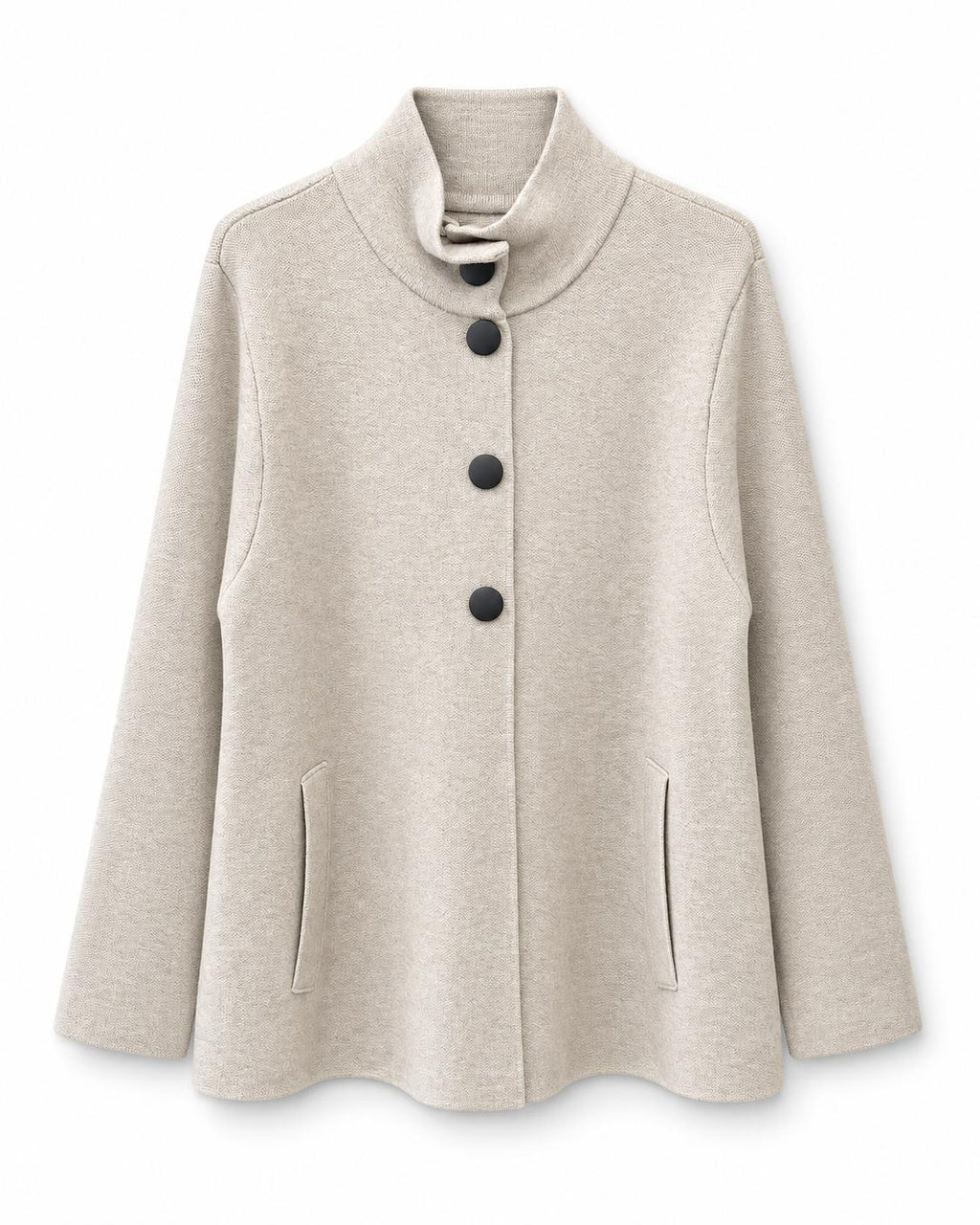Lupetto mantellina con bottoni Beige