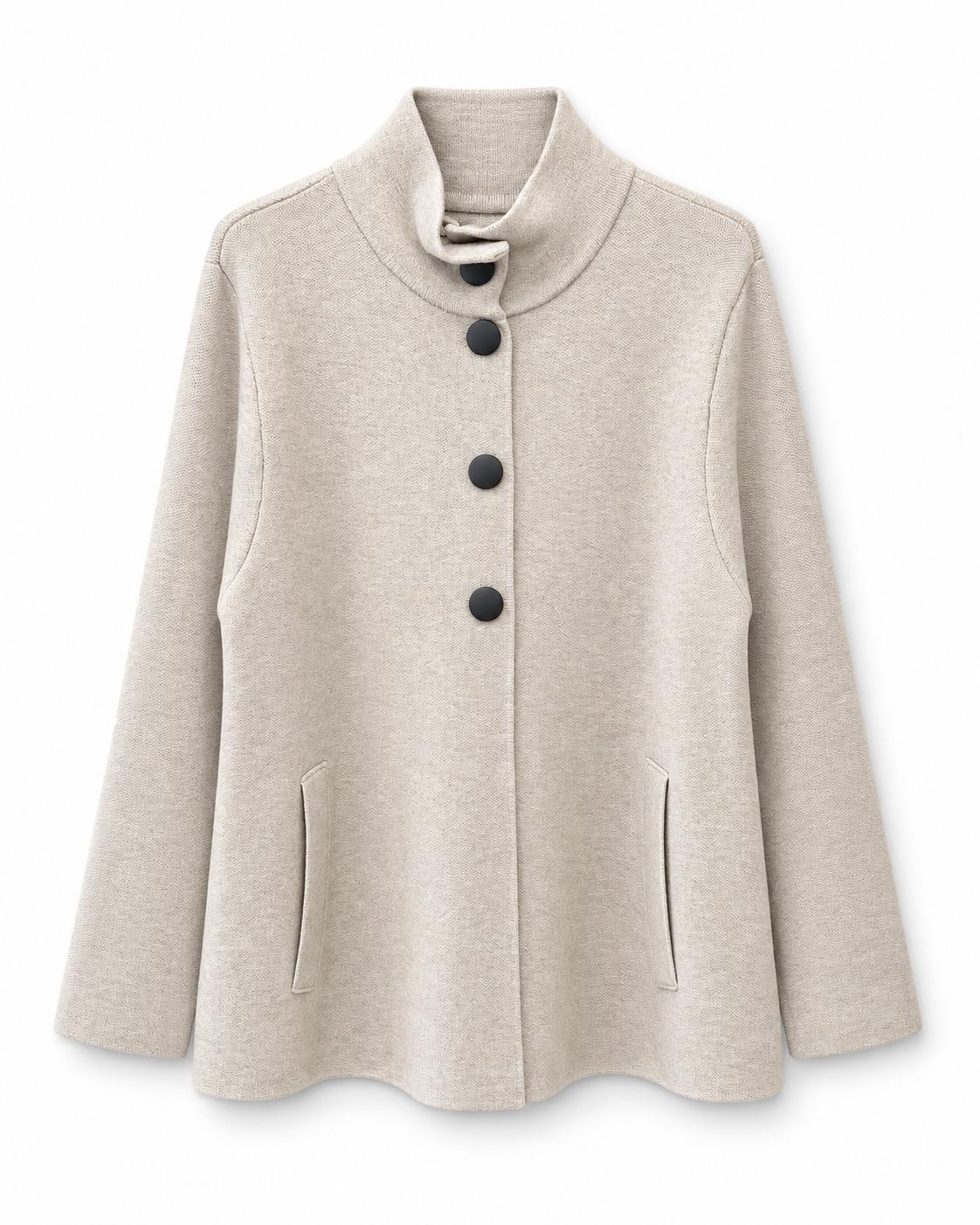 Lupetto mantellina con bottoni Beige