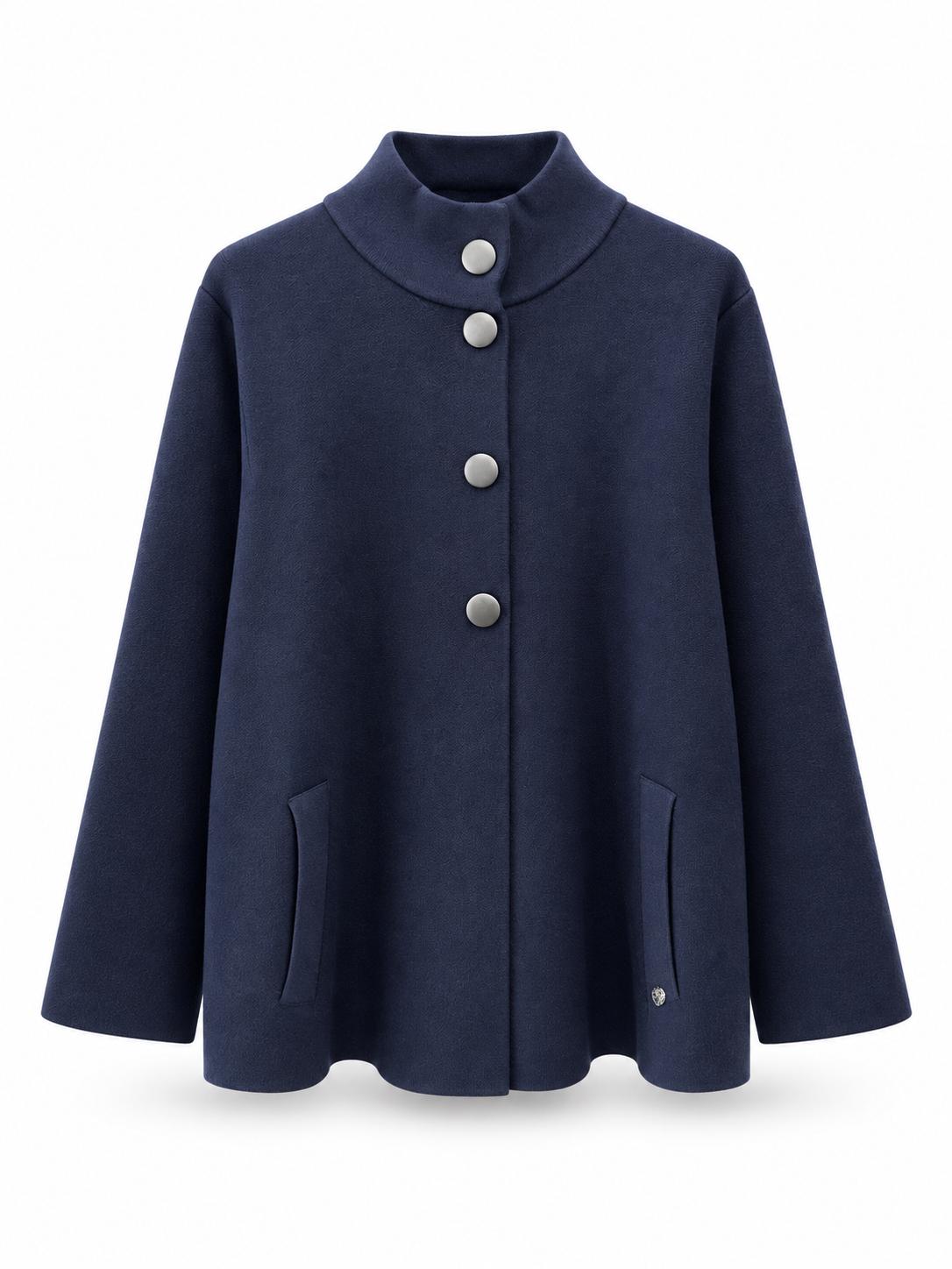 Lupetto mantellina con bottoni Blu