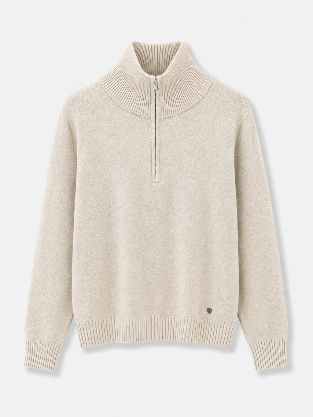 Maglione mezza zip Beige