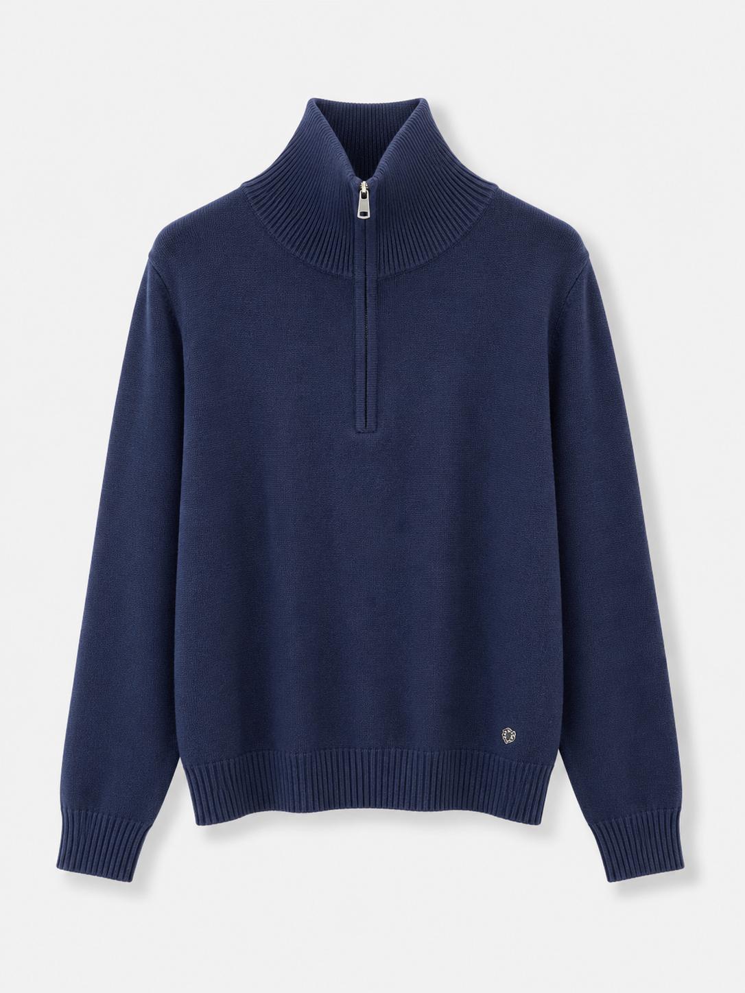 Maglione mezza zip Blu