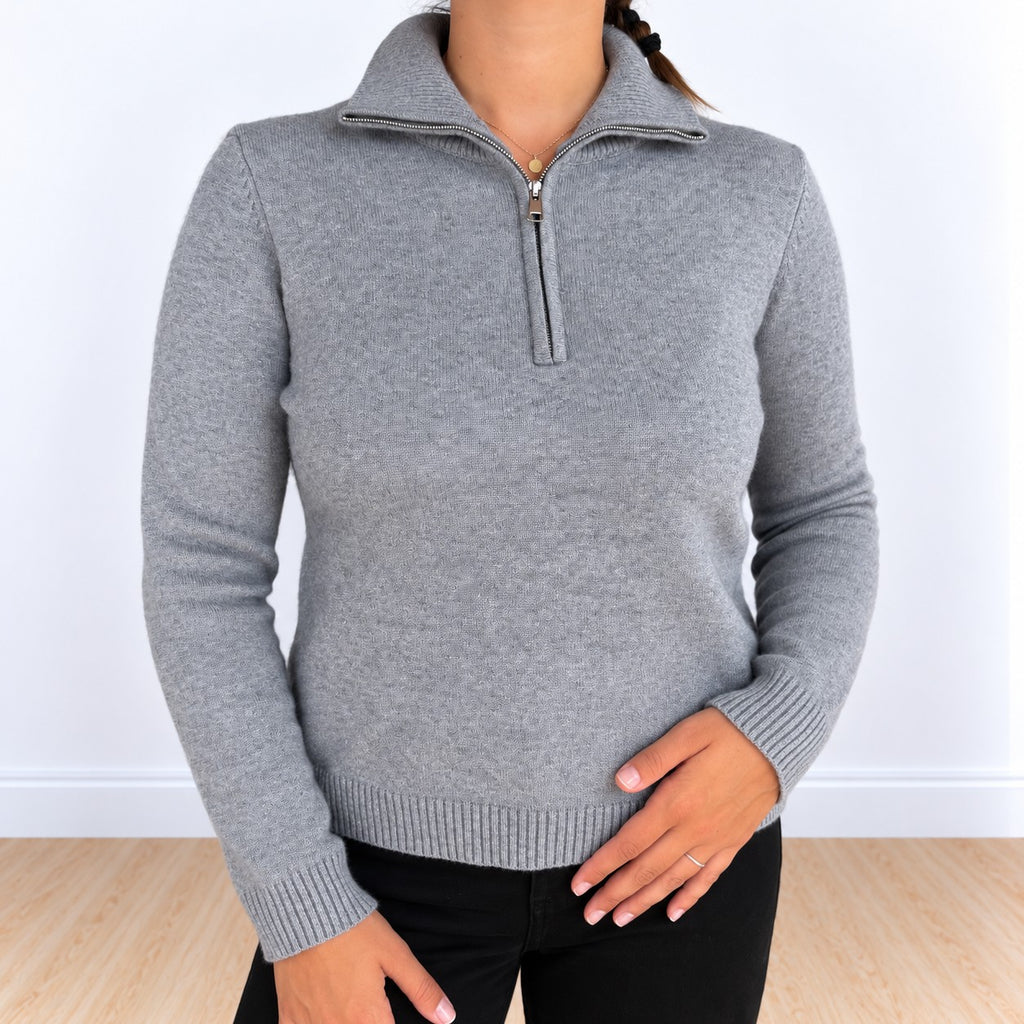Maglione mezza zip Grigio