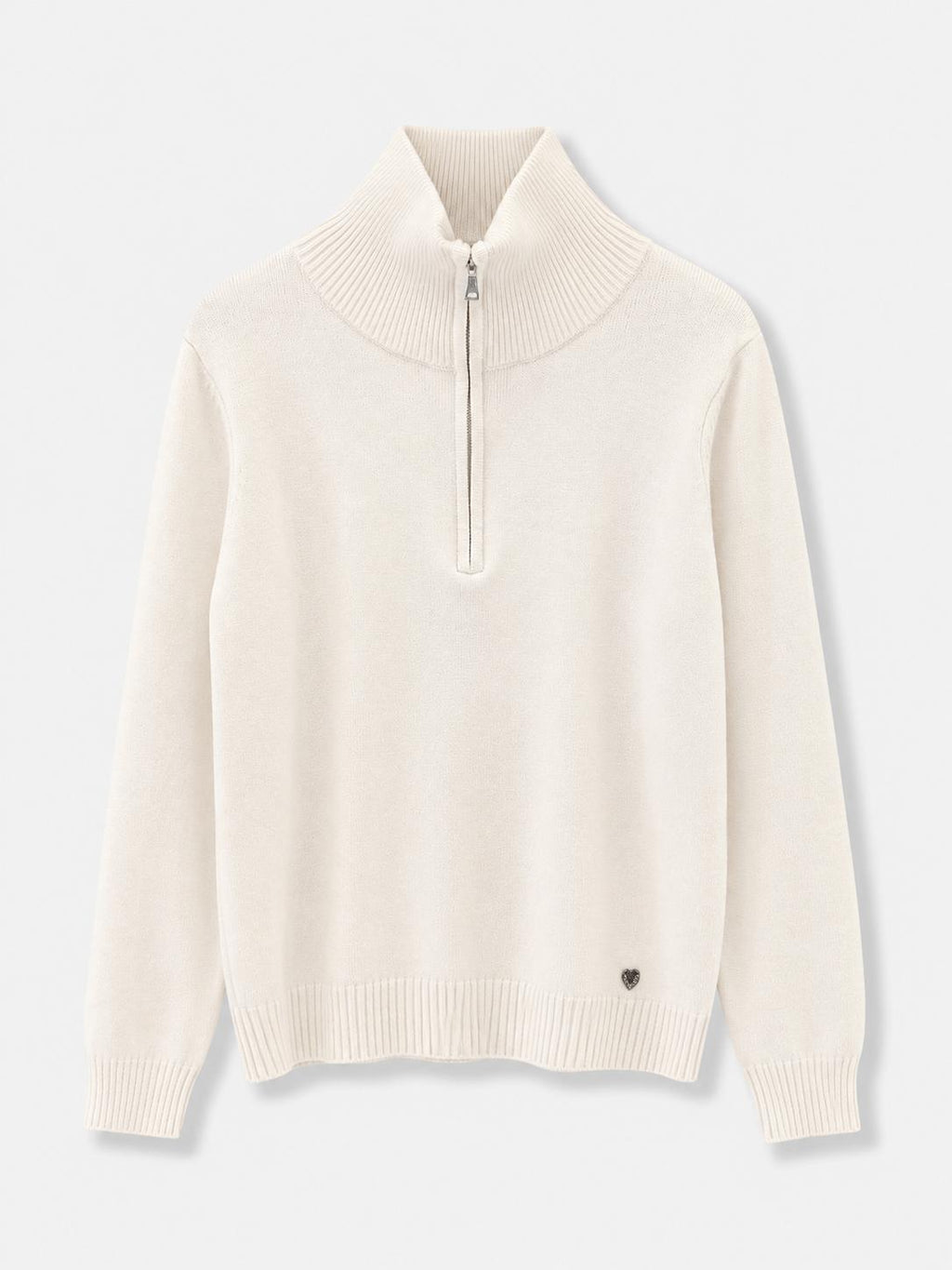 Maglione mezza zip Panna