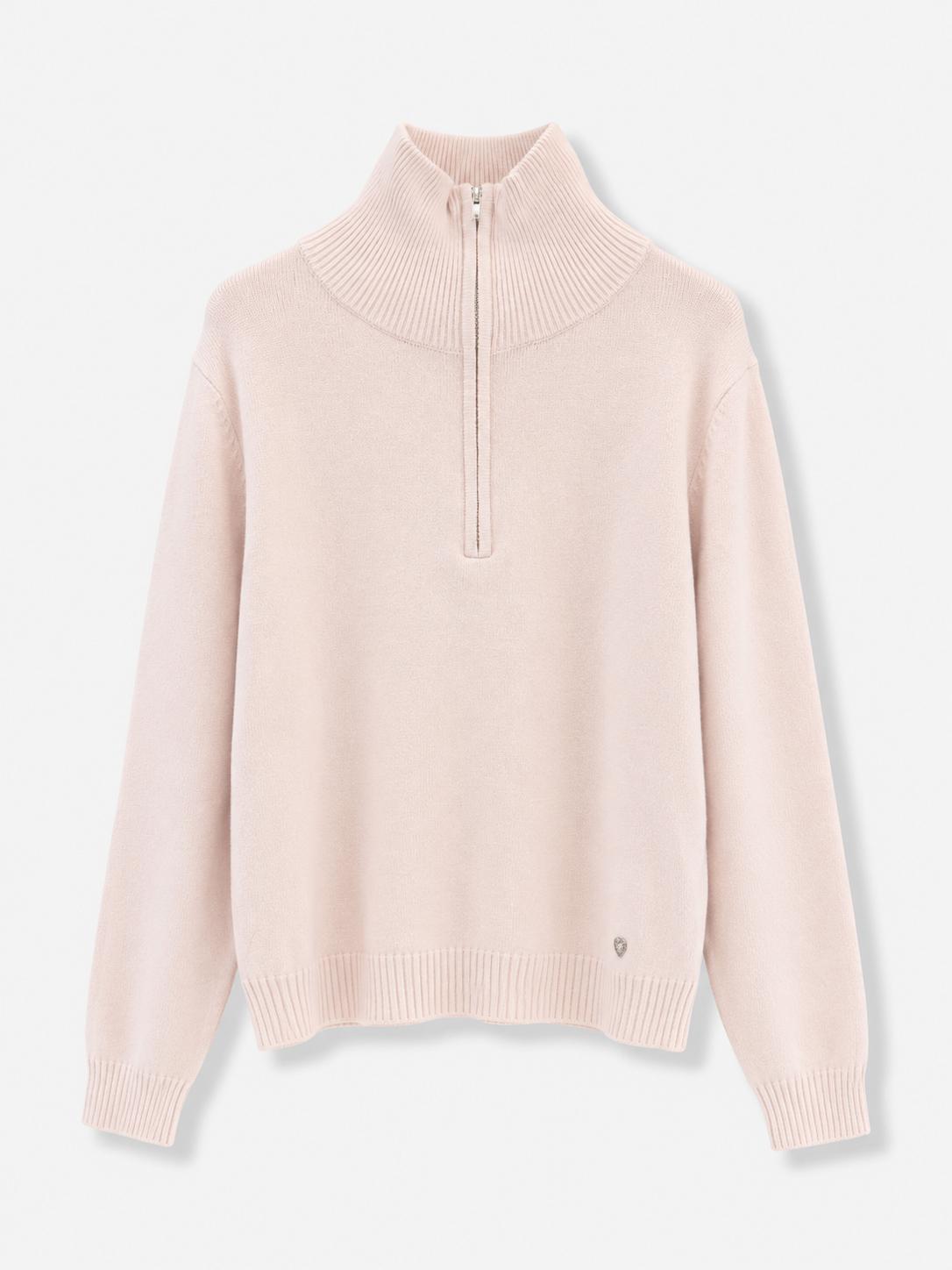 Maglione mezza zip Rosa