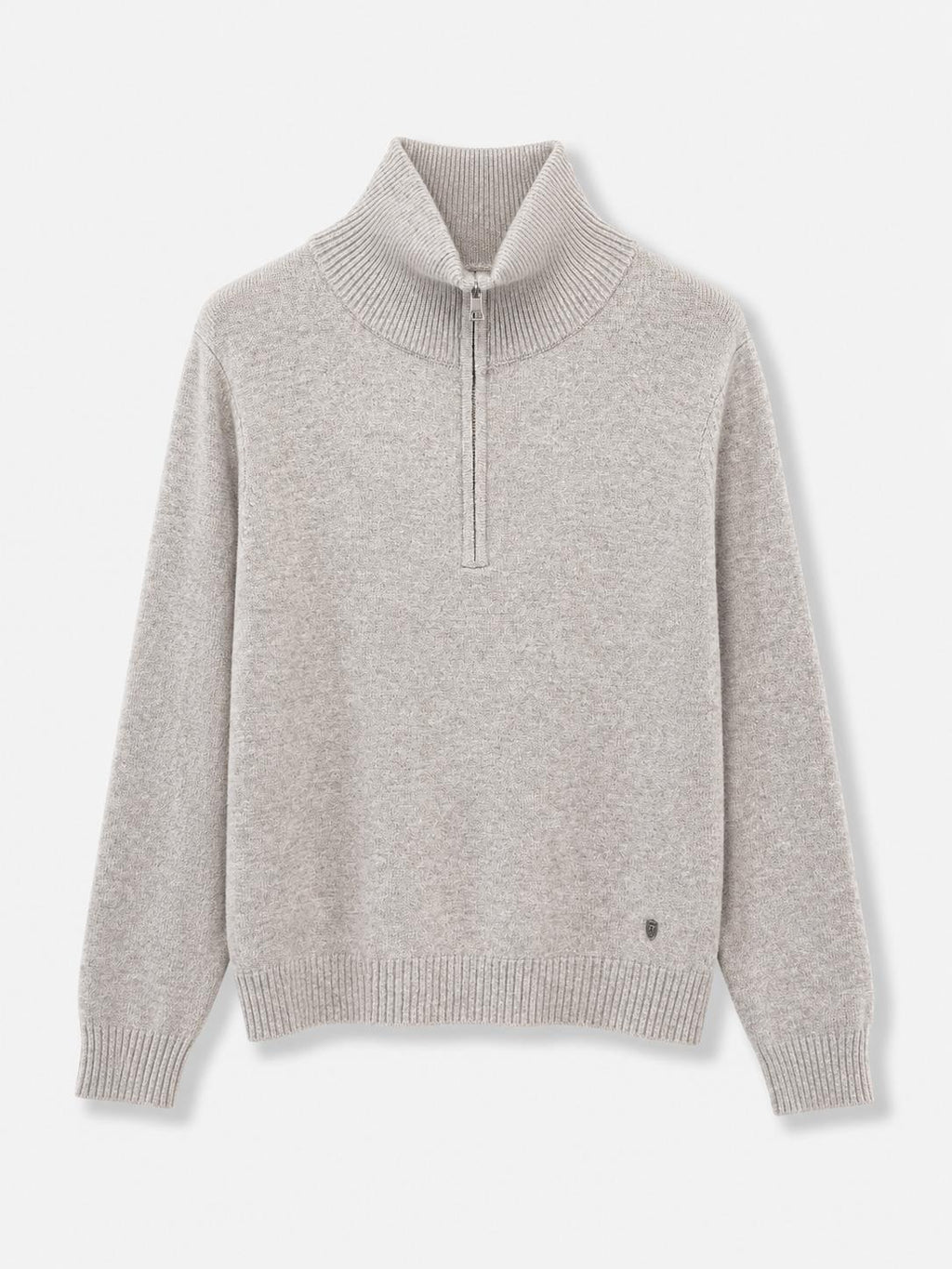 Maglione mezza zip Tortora