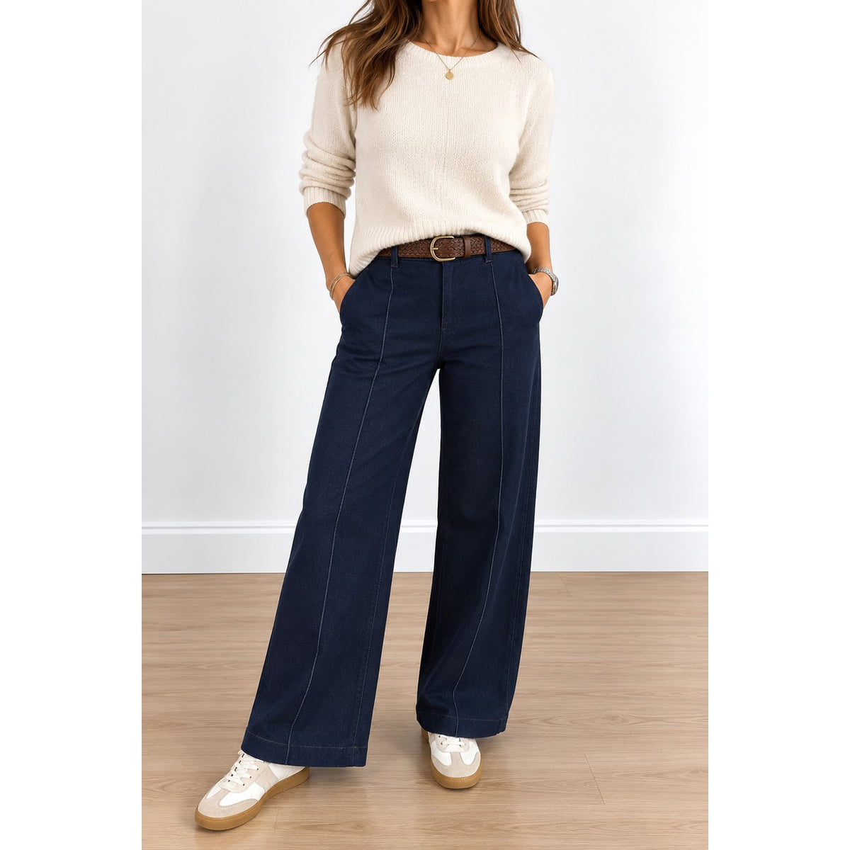 Jeans cintura treccia