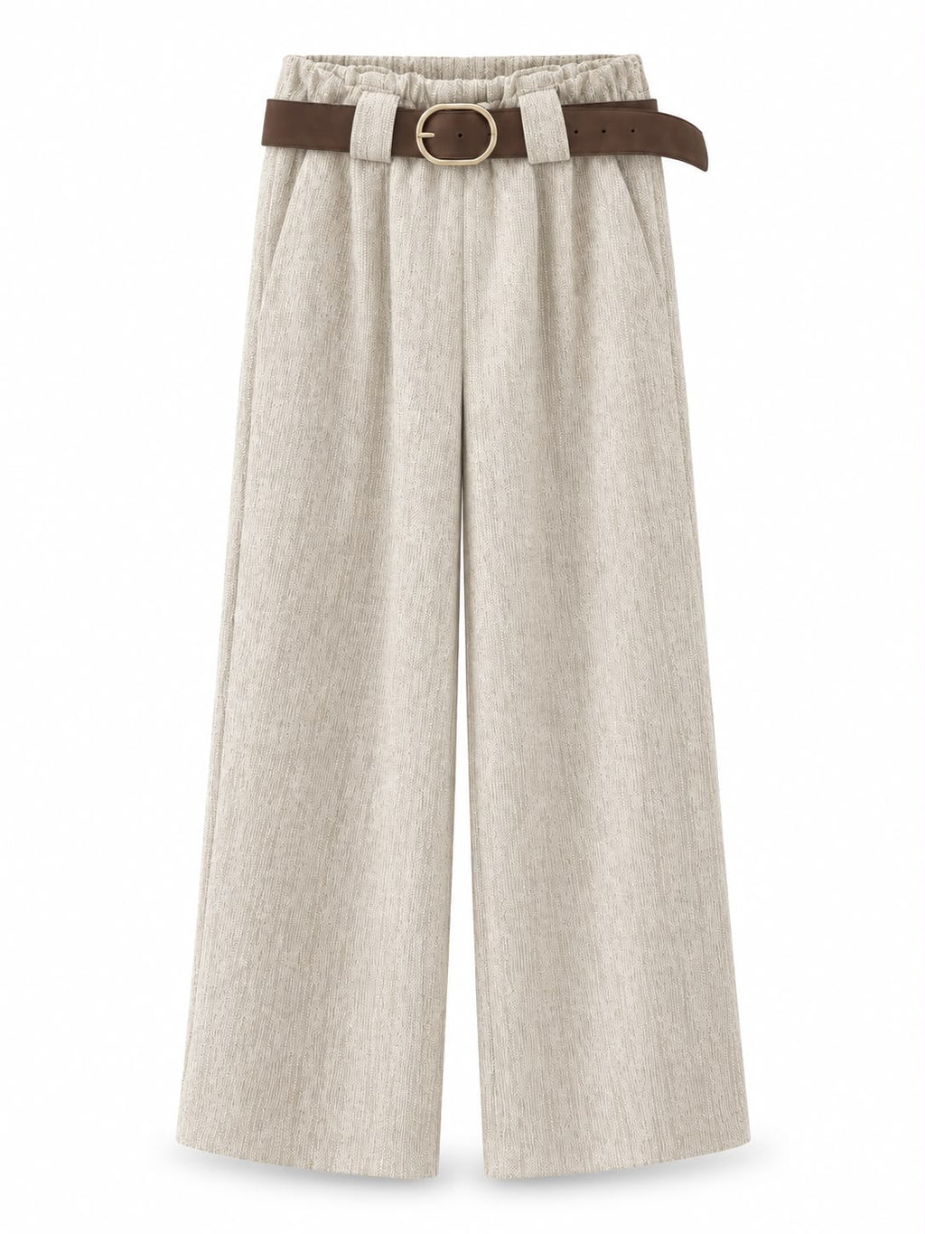 pantalone palazzo screziato Beige