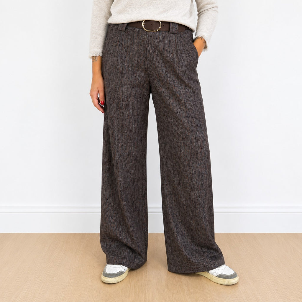 pantalone palazzo screziato Marrone