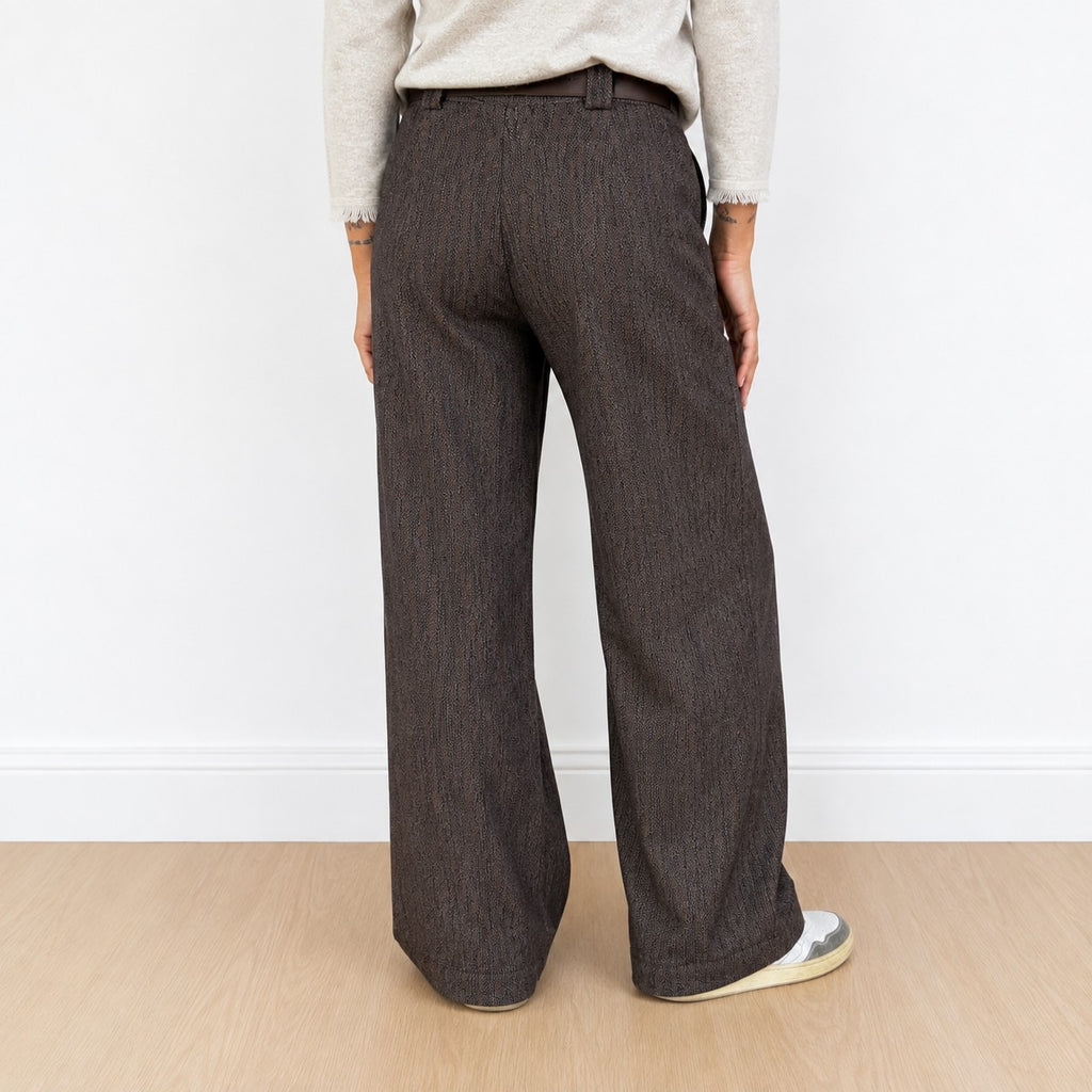 pantalone palazzo screziato Marrone