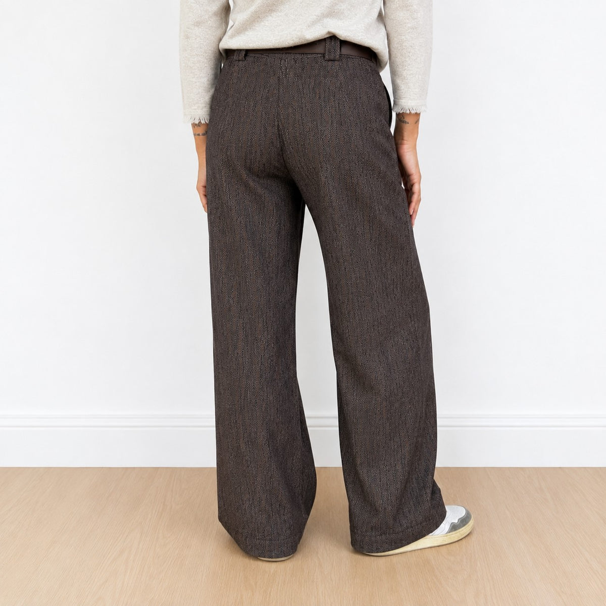 pantalone palazzo screziato Marrone