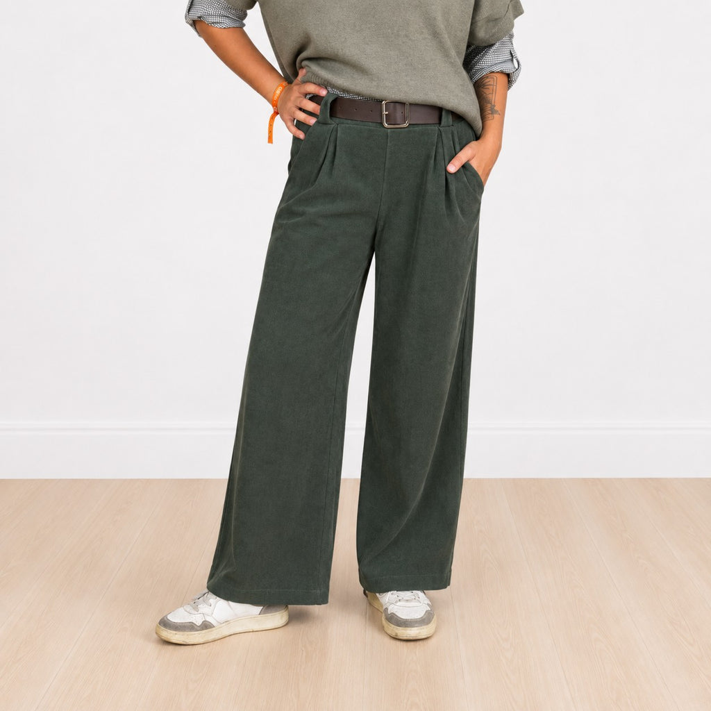 Pantaloni a costine Verde