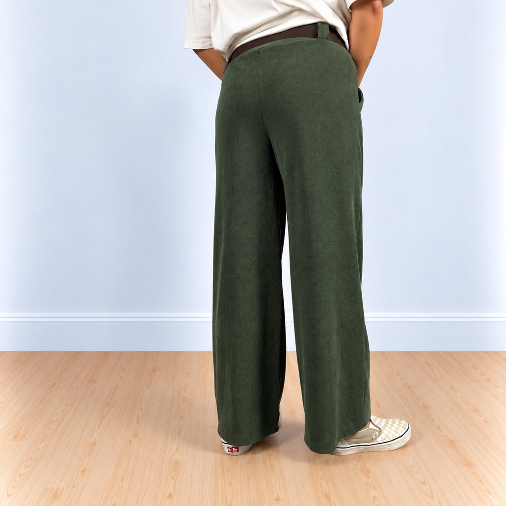 Pantaloni a costine Verde