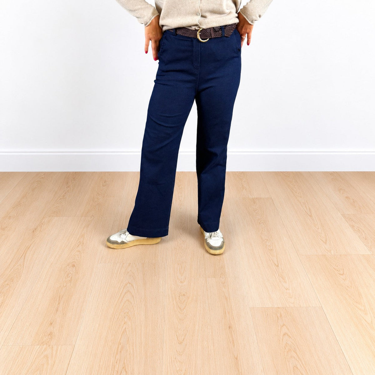 Jeans cintura treccia blu
