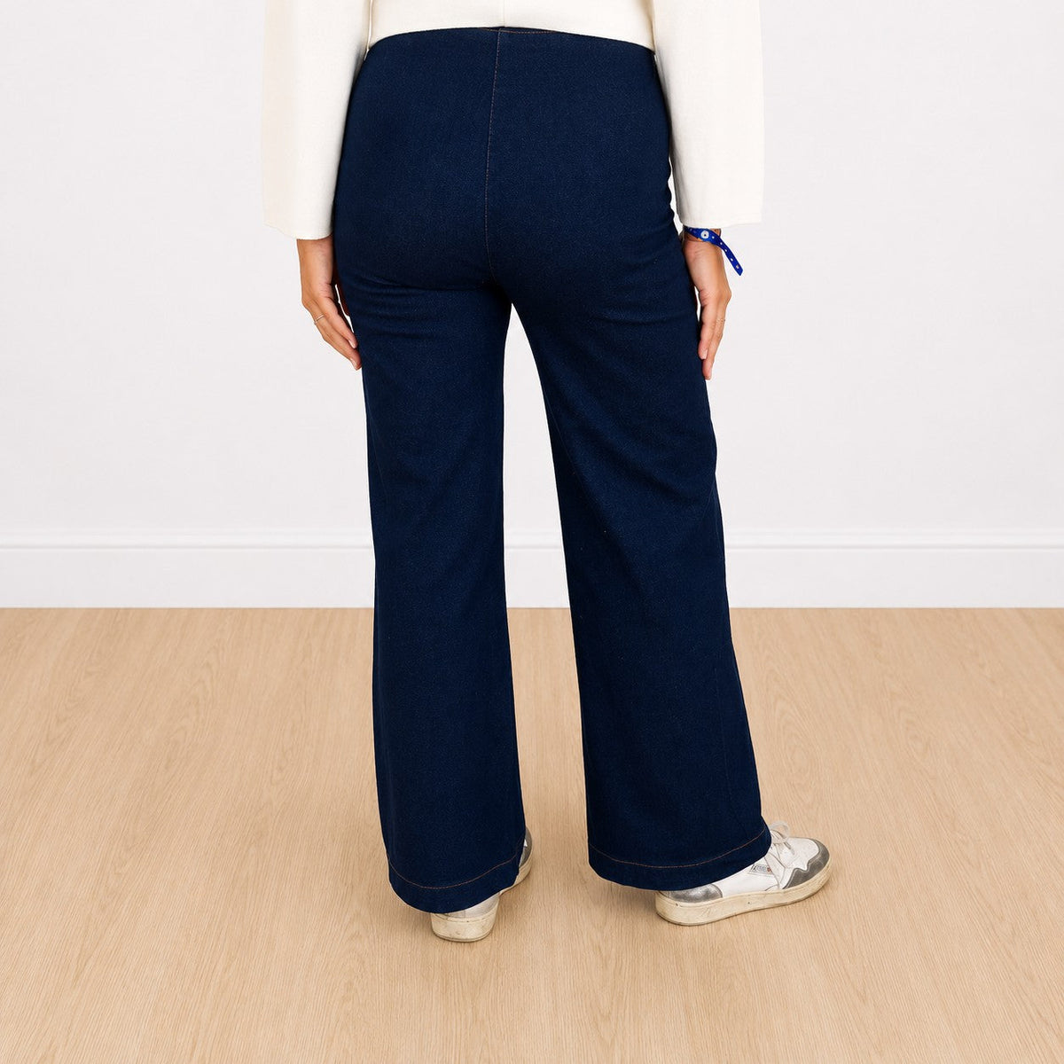Jeans cintura treccia blu